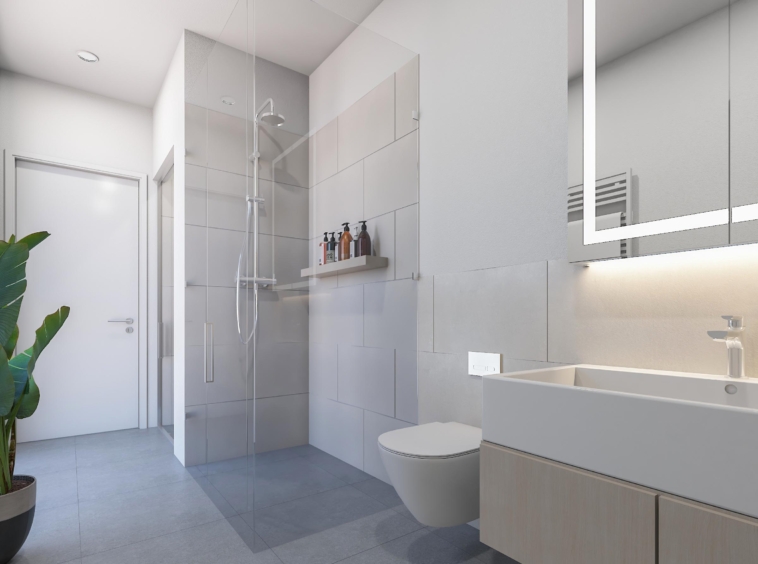 Die in warmen Farbtönen gehaltenen Tageslicht-Designbäder (Wohnungen ab 50qm) mit öffenbaren Fenstern sind etwas besonders.