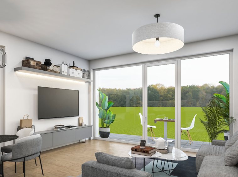 Bodentiefe Fenster sorgen für lichtdurchflutete Wohnungen